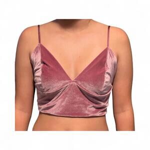 Victoria's Secret Pink Velvet Bralette, Size Large